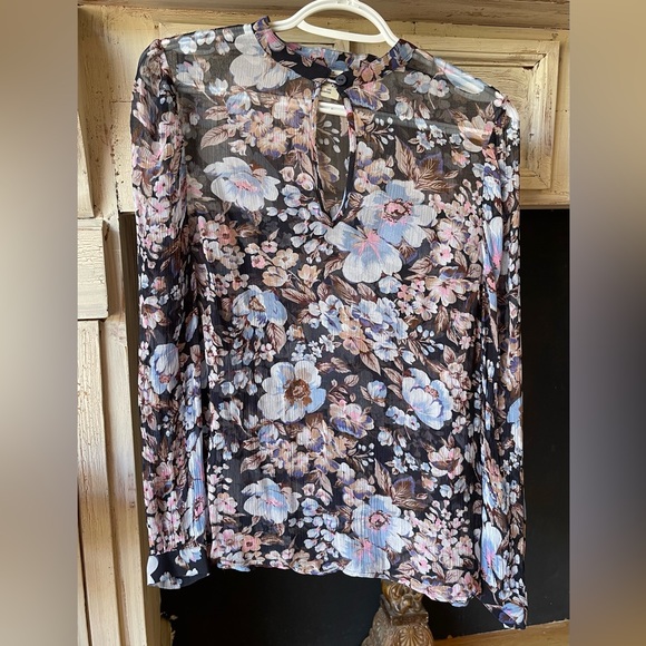 Baum Und Pferdgarten Tops - Baum Und Pferdgarten Mertrice Blue Floral Silk Blouse Womens SZ 6